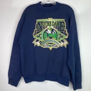 Vintage Notre Dame Navy Blue Crewneck Sweatshirt XL Grunge 90s